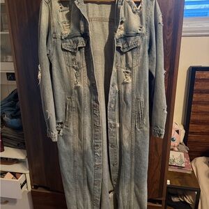 Mustard Seed Light Blue Distressed Jean Jacket